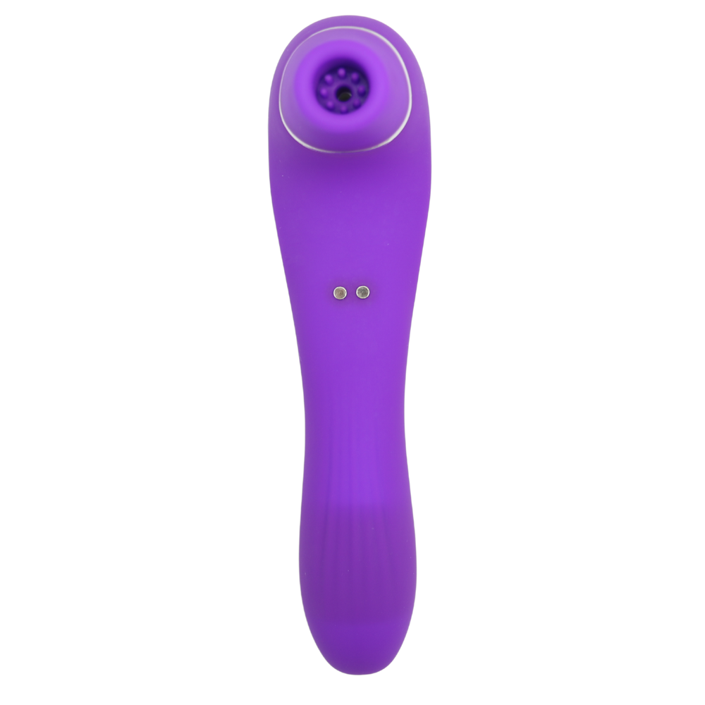 Image of the clit sucker from above and facing up. Here you can see the little ticklers inside of the device that provides you with intense pleasure that mimics the feelings of oral! Try this unique clirotal stimulator out today for intense pleasure!