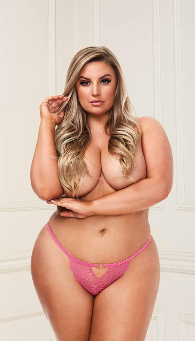 Heart Cutout Crotchless Panty - Lingerie
