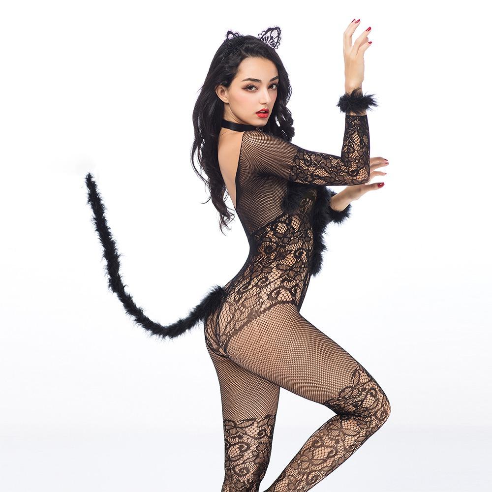 Naughty Kitten Lingerie Bodystocking Costume - Lingerie