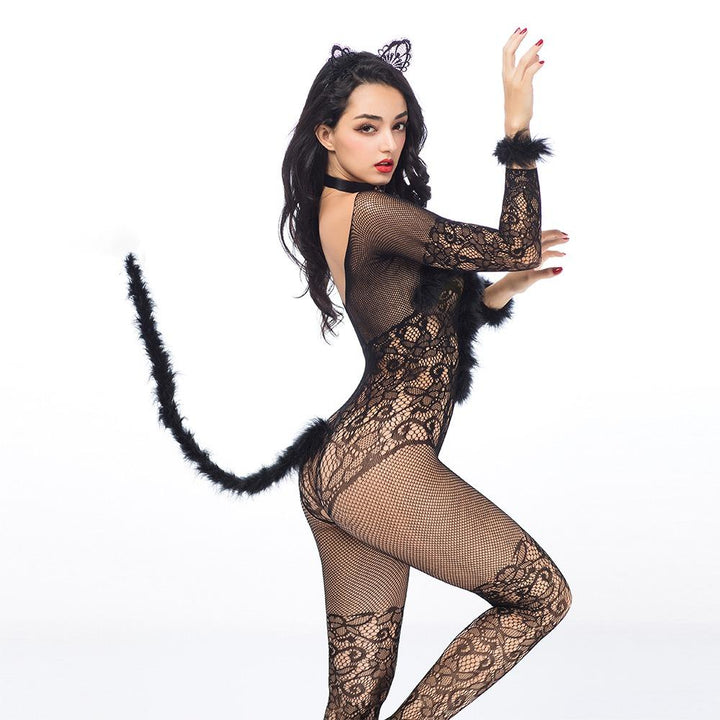 Naughty Kitten Lingerie Bodystocking Costume - Lingerie