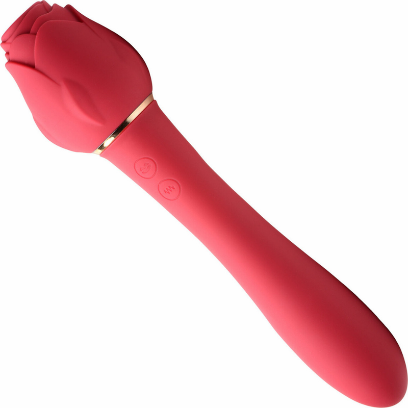 Image of the bloomgasm dual-ended rose wand vibrator.