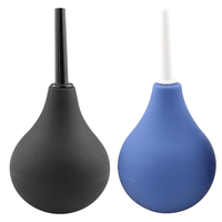 Image of the blue and black enema douches next to each other.