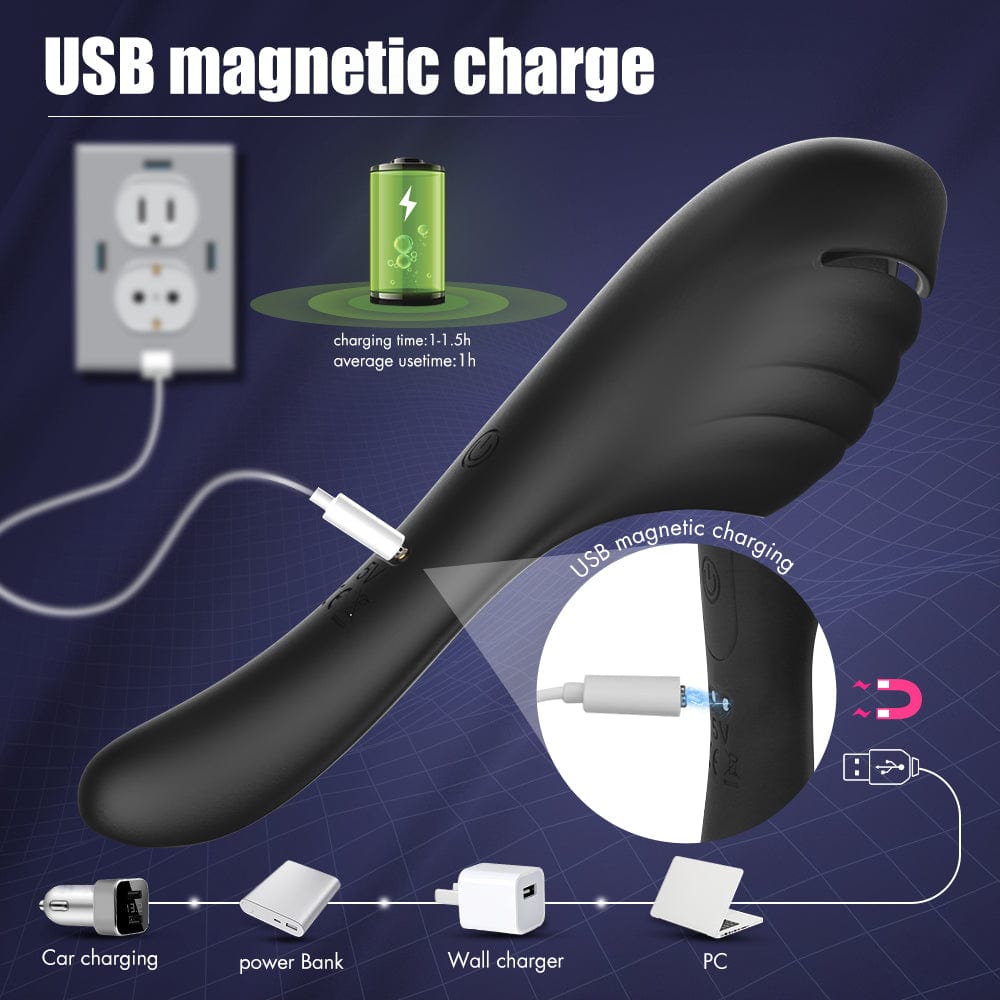 Vibrating penis massager is rechargeable.
