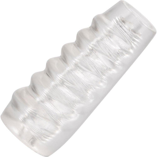 Image of clear male sex toy enhancer to increase penis girth