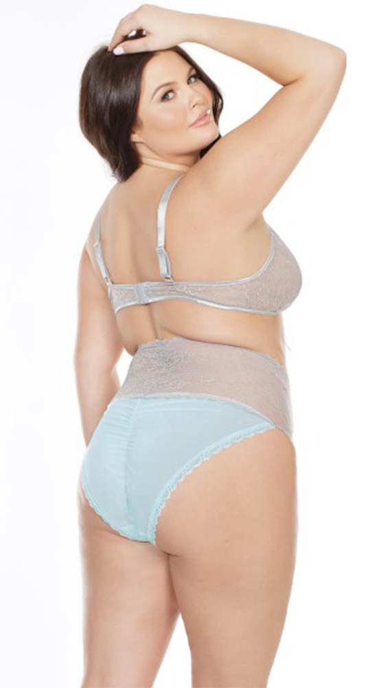 Misty Blue And Grey Bra And Panty Set - Lingerie