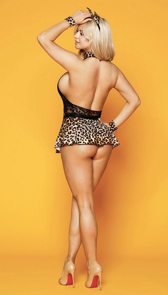 Sexy Leopard and Lace Costume - Lingerie