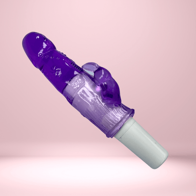 purple jelly vibrator in full view
