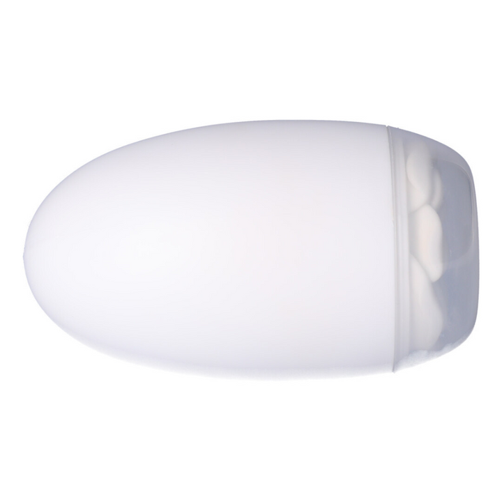Picture of the rose masturbator with the case and lid from the side.