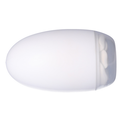 Picture of the rose masturbator with the case and lid from the side.