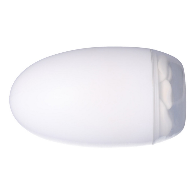 Picture of the rose masturbator with the case and lid from the side.