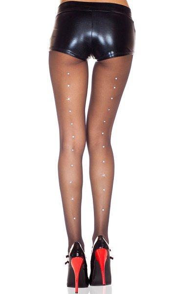 Rhinestone Back Pantyhose - One Size Available - Lingerie