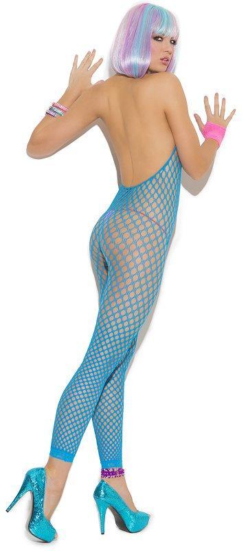 Neon Blue Footless Bodystocking - One Size Available - Lingerie