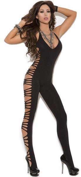Black Opaque Bodystocking - One Size Available - Lingerie