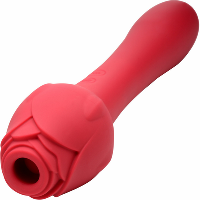 Close-up image of the rose part of the bloomgasm dual-ended rose wand vibrator.