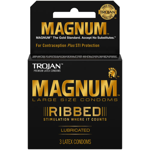 Trojan Magnum Ribbed Large Sized Condoms - Condoms
