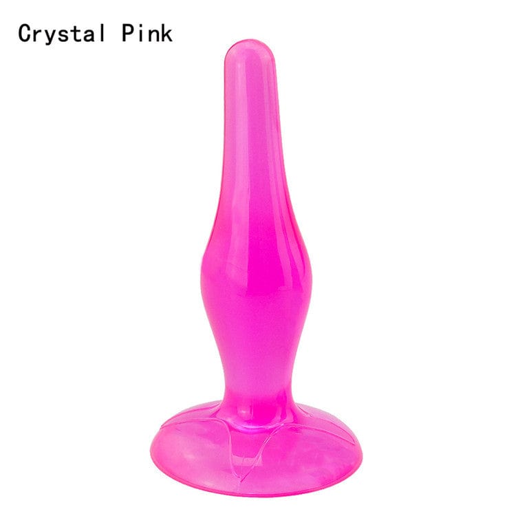 Crystal pink jelly anal plug