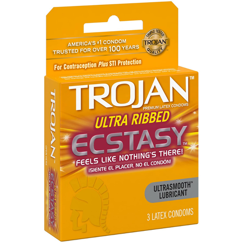Trojan Ultra-Ribbed Ecstasy Condoms - Condoms