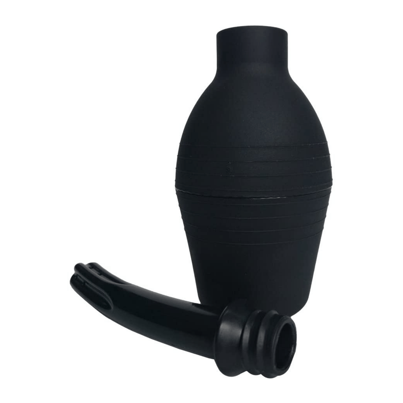 Image of black anal douche with spray nozzle