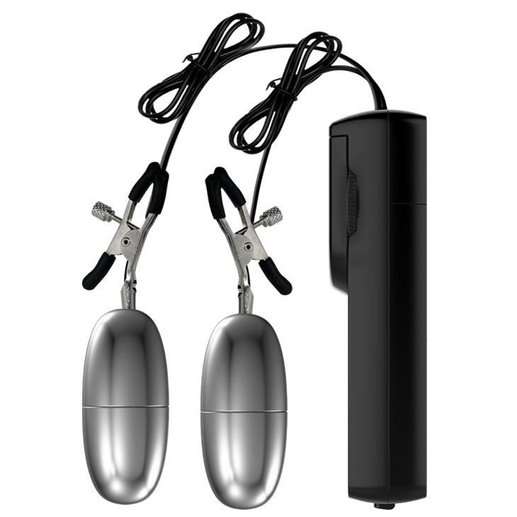 Vibrating Power Bullet Nipple Clamps | Bondage Nipple Toys