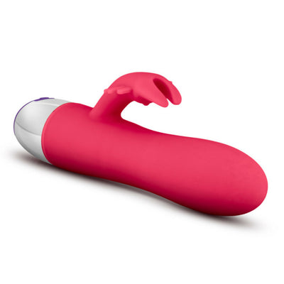 Image of the Aria Brilliant Silicone Rabbit Vibrator showing the flexible external rabbit stimulator with curved ears, pinpoint nose, and flickering whiskers.