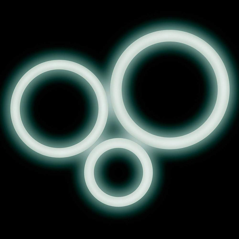 Glow in the Dark Silicone Cockring Set - Male Sex Toys