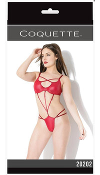 Wet Look Convertible Strappy Teddy - Lingerie