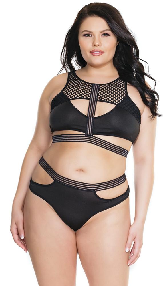 Cutout Bralette & Panty Set - Lingerie