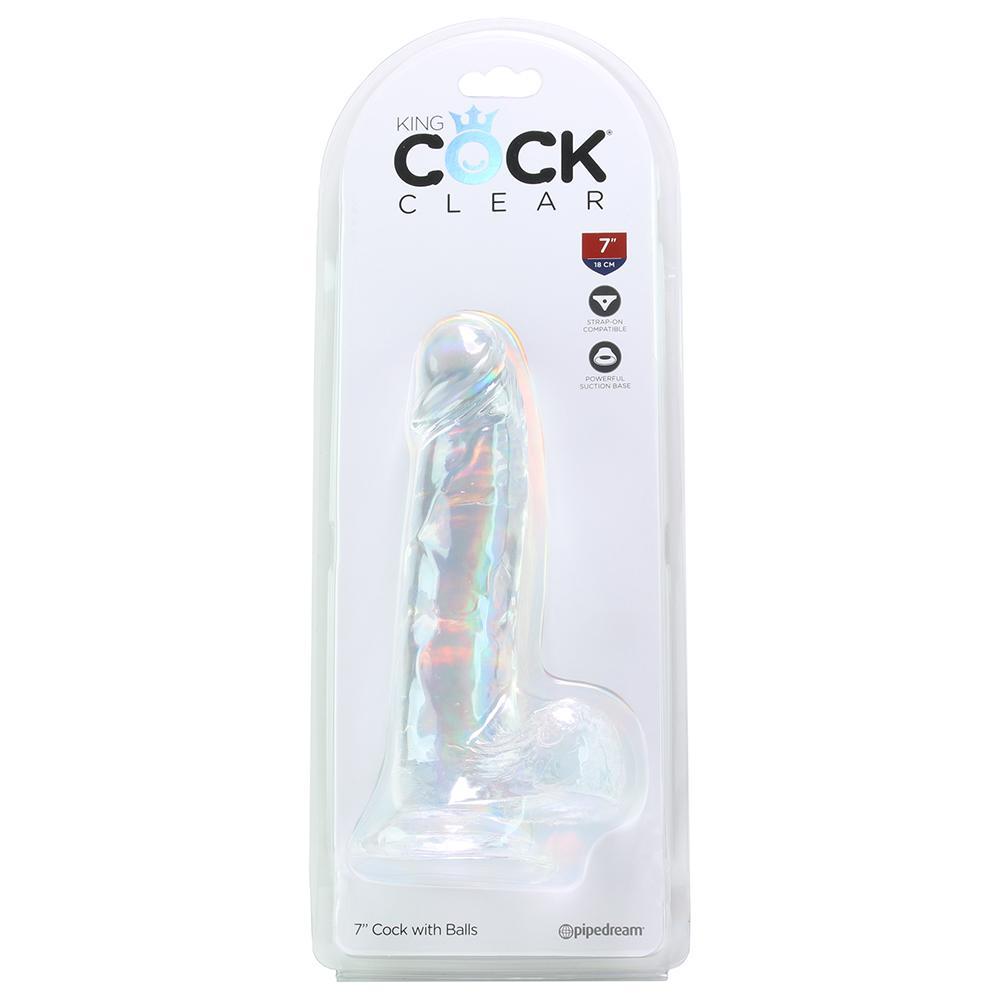 Clear Suction Cup Dildo with Balls - Dildos
