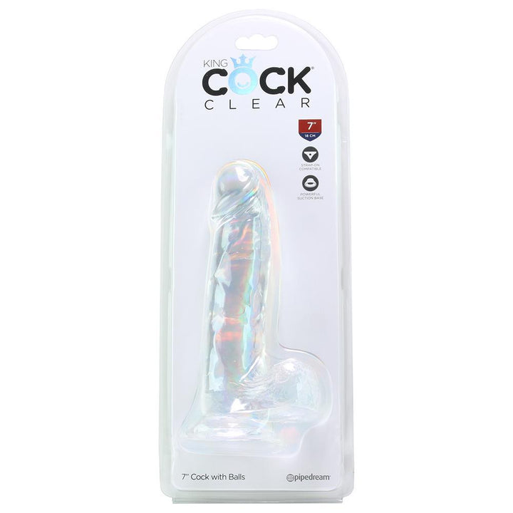 Clear Suction Cup Dildo with Balls - Dildos