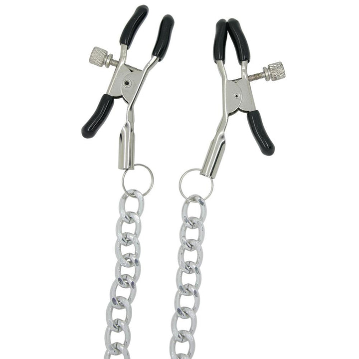 Adjustable Chained Nipple Clamps - Bondage