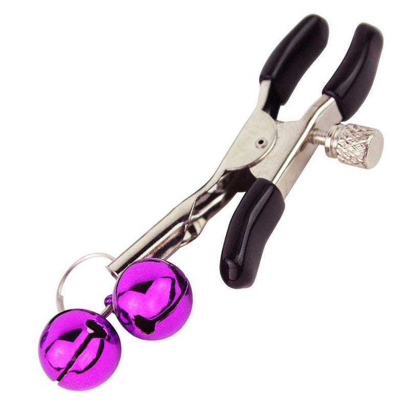 Adjustable Nipple Clamps with Bells - Bondage