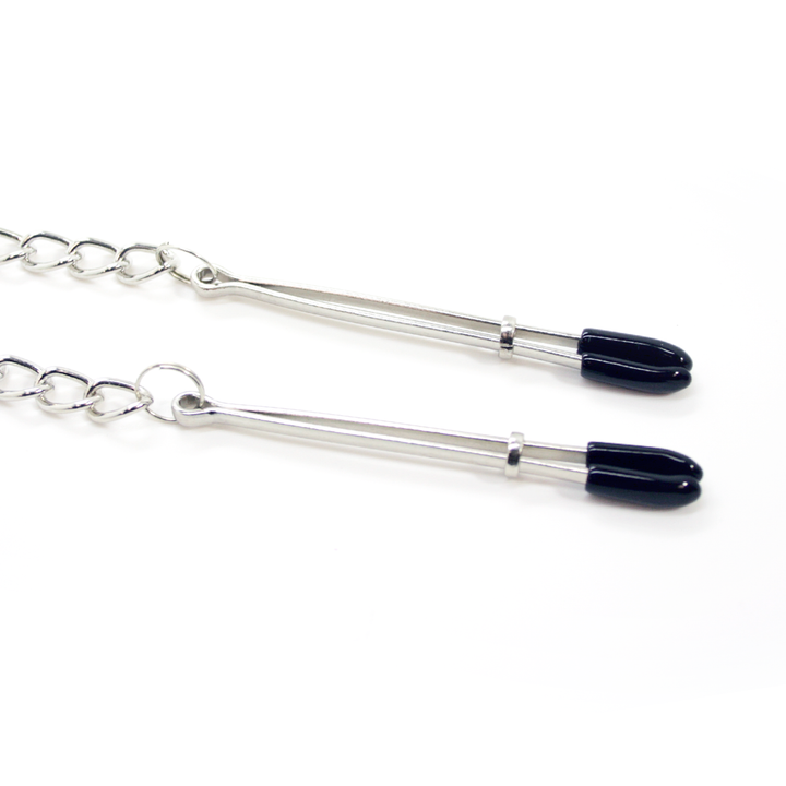 Tweezer Nipple Clamps with Metal Chain - Bondage