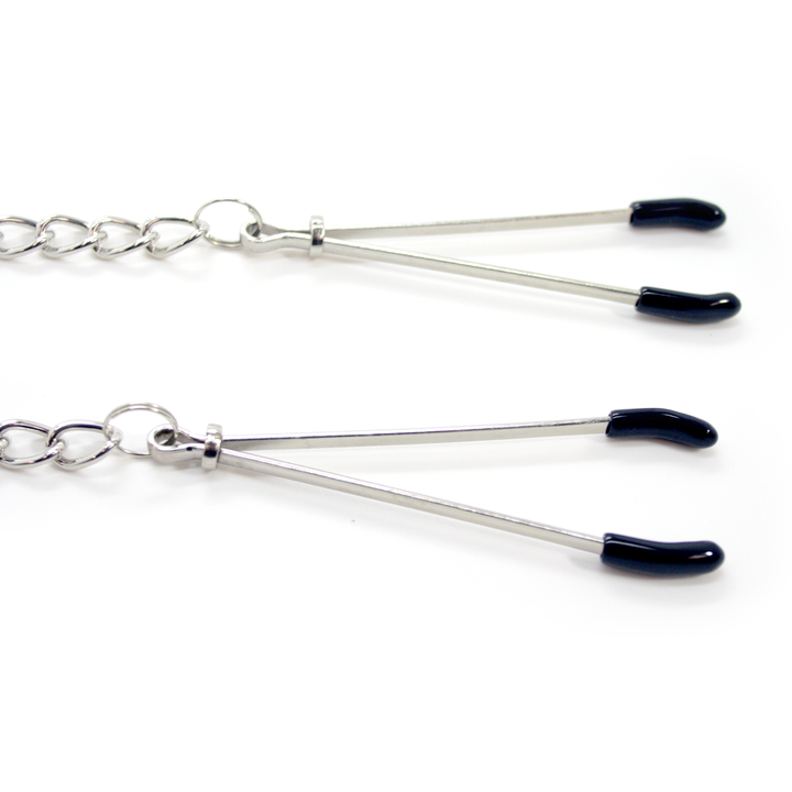 Tweezer Nipple Clamps with Metal Chain - Bondage