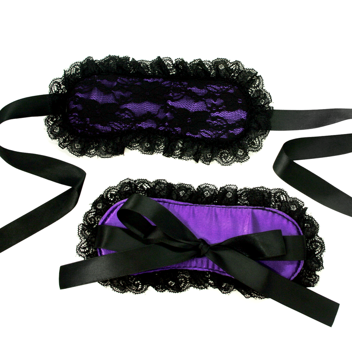 Intimate Bondage Kit For Couples - Silk Lace Blindfold & Cuff Set - Bondage