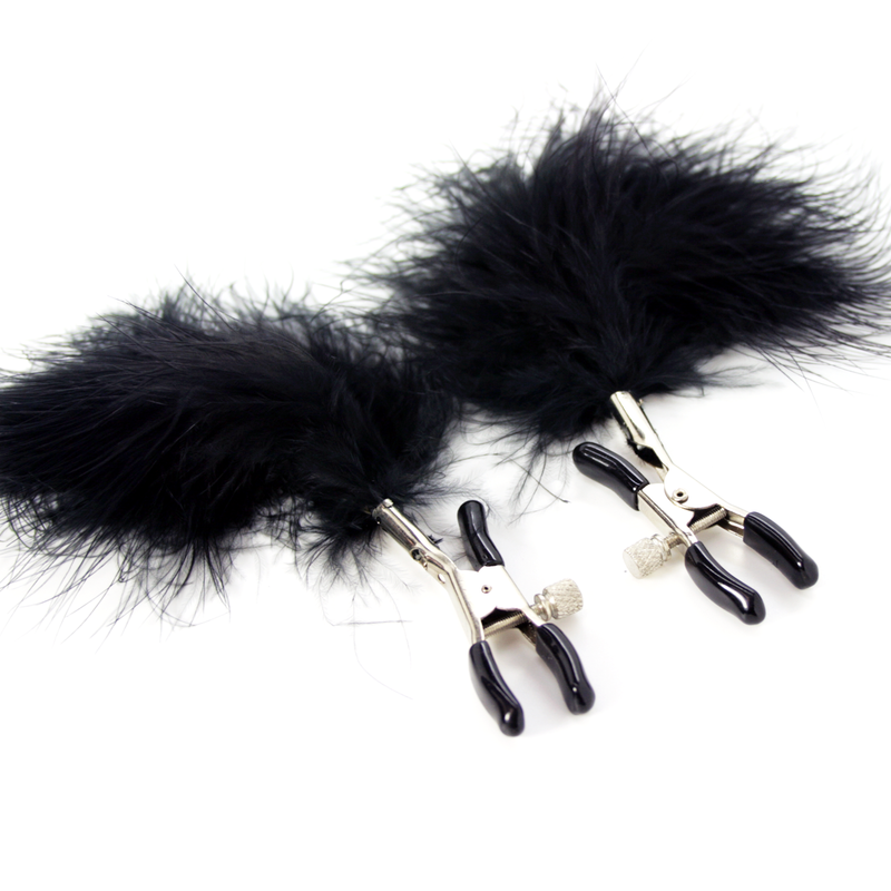 Feathered Nipple Clamps - Bondage