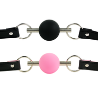 Silicone Ball Gag With Leather Straps - Bondage
