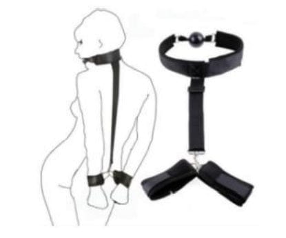 Bondage Restraints with Ball Gag and Cuffs