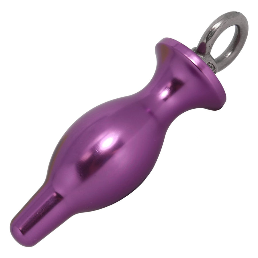 Purple Bulbed Anal Plug with Pull Ring - Anal Toys