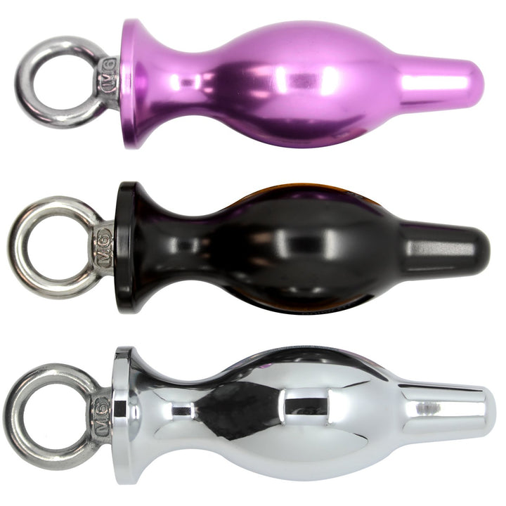 Bulbed Anal Plug with Pull Ring - 3 Color Variations - Anal Toys