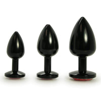 Black set of 3 anal plugs
