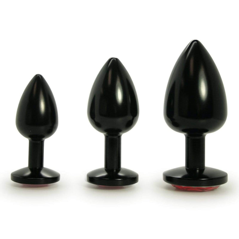 Black set of 3 anal plugs