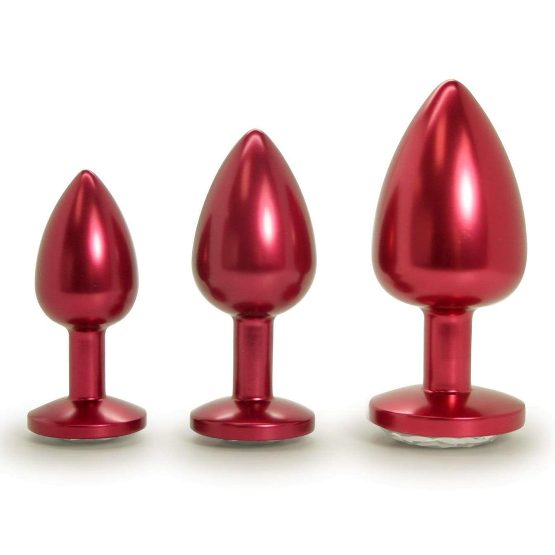 Shiny red set of 3 anal plugs