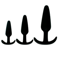 Black Silicone Anal Plug - Sizes Small, Medium, Large - Anal Toys