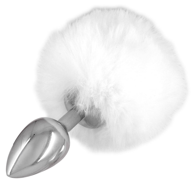 White Sexy Bunny Tail Anal Plug - Anal Toys