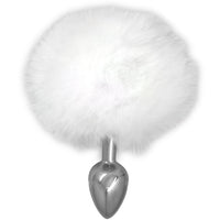 White Sexy Bunny Tail Anal Plug - Anal Toys