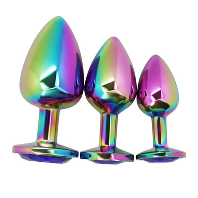 Image of all three size butt plugs available - small, medium, and large