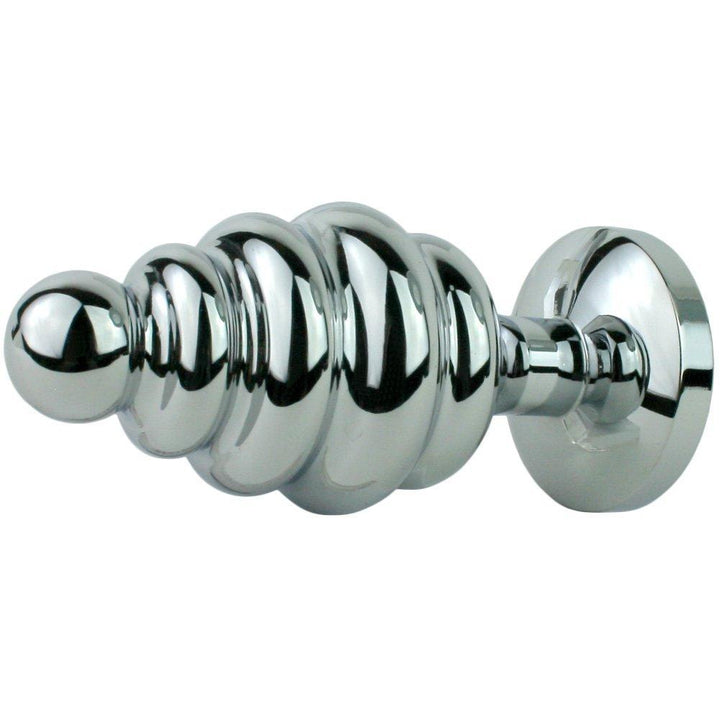 Jewel Metal Booty Plug - Rippled for Intense Sensations! - Anal Toys