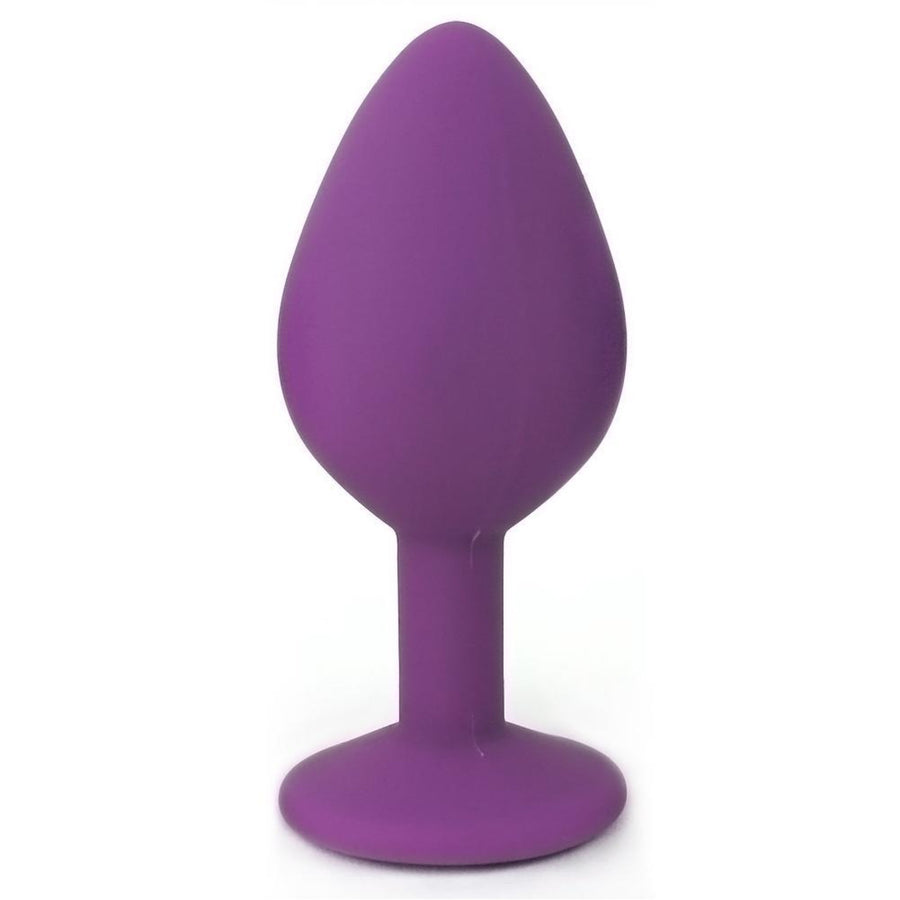 Purple plug with clear jewel Silicone Anal Plug - Anal Toys