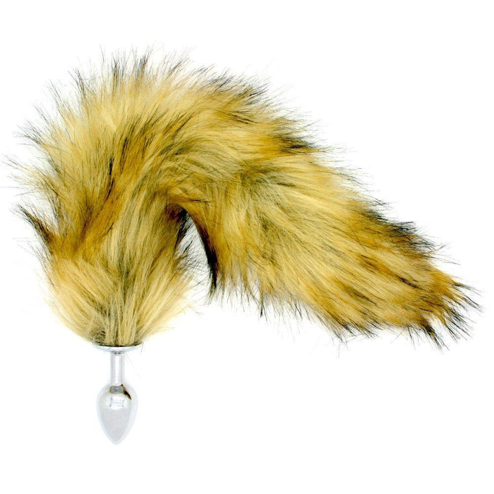 brown and black furry tail anal plug