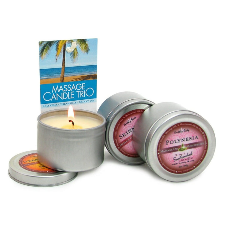 Image of the Earthly Body Hemp Seed Massage Candle Trio Set